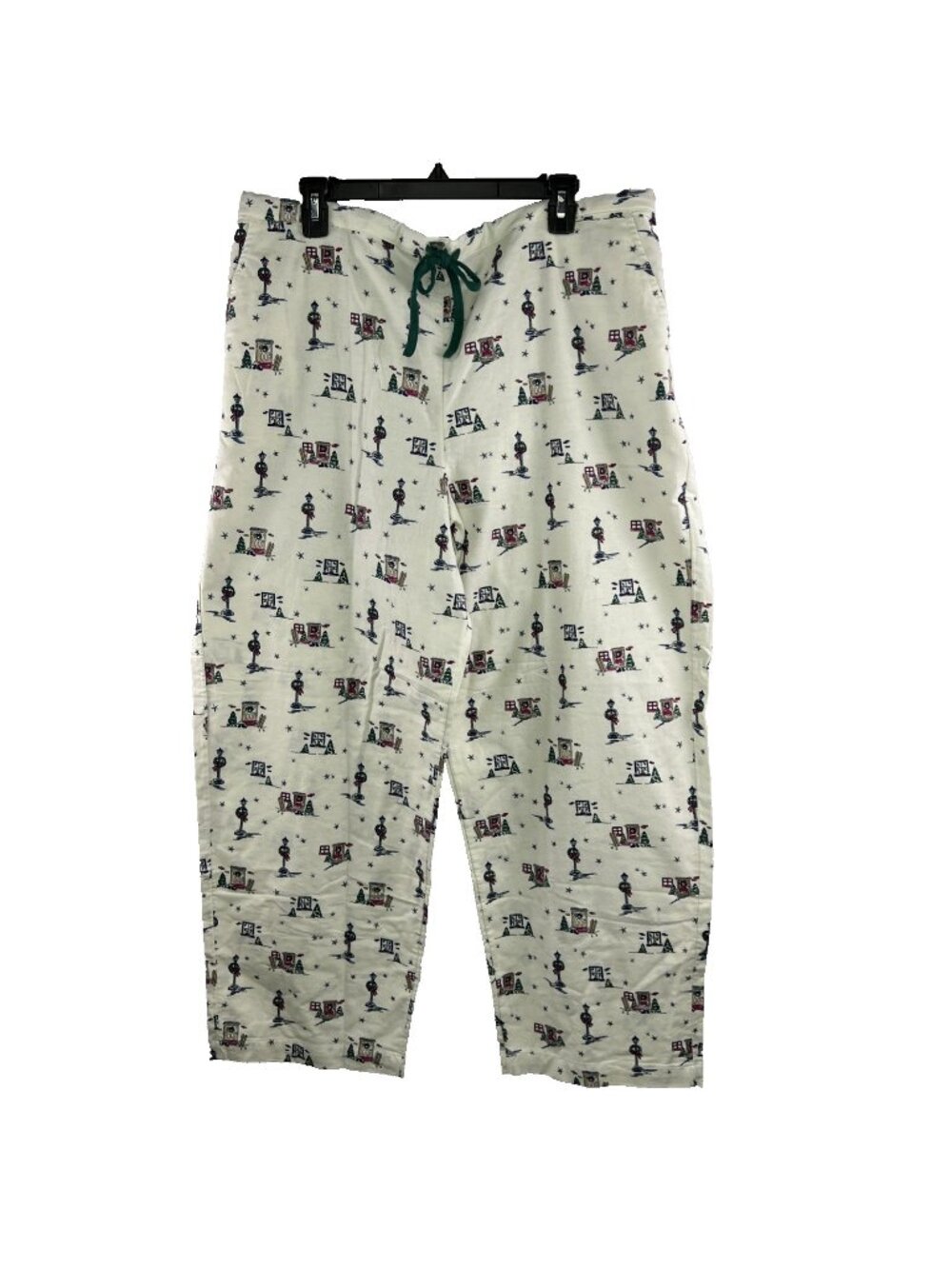 Talbots Sz XL Flannel Christmas Holiday Drawstring Pajama Pants Women Pockets